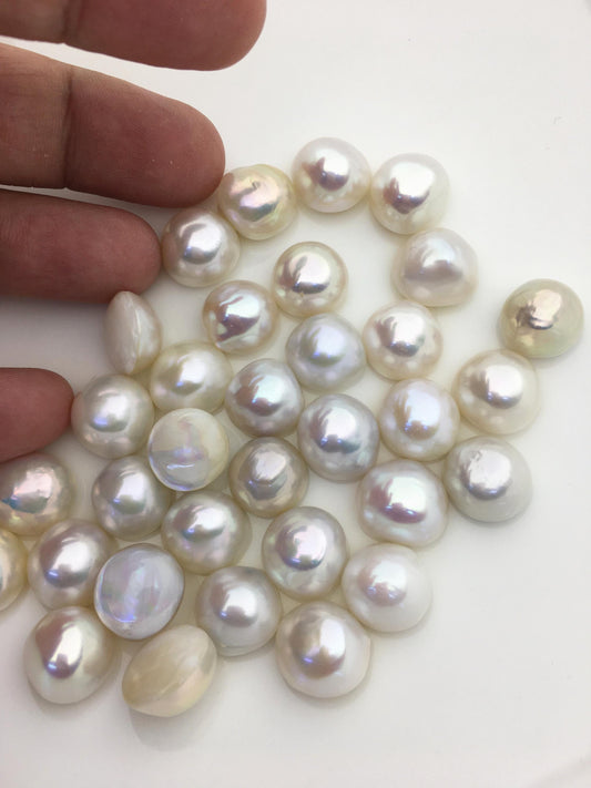 16pcs AAA 13-14mm white Baroque Mabe Freshwater Pearls,no hole,MB-T57