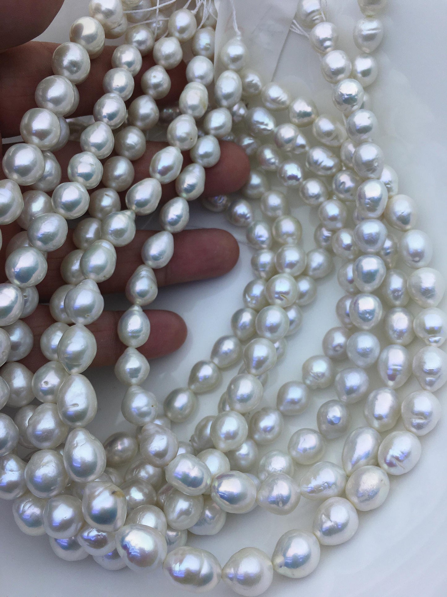 AA 9-11mm white drop Edison Freshwater Pearl,ED12-2A-5-67