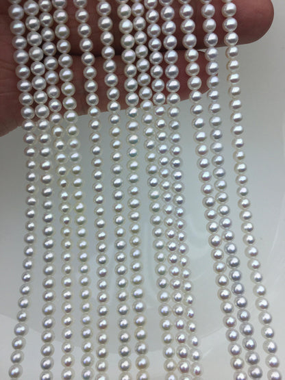 highLuster!AAA 4-4.5mm white near round freshwater pearls,4mm seed pearl,white round pearl,pearl wholesale,RP4-3AY-Gj-3