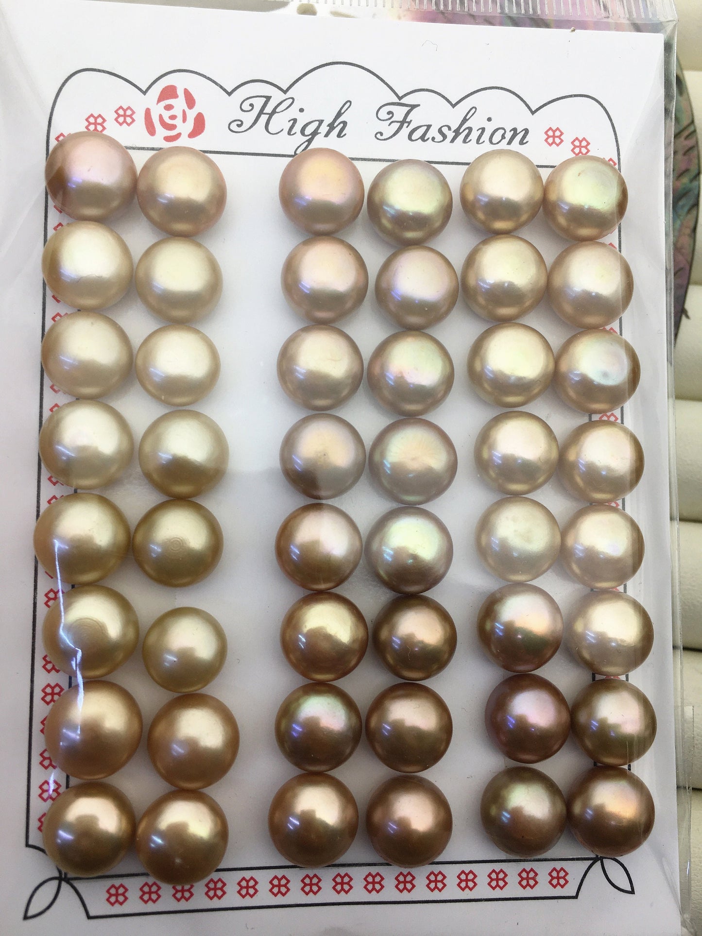 2 pairs AAA 10.5-11mm Brown button round freshwater pearls,pearl earring,pearl stud,BTN10-T1