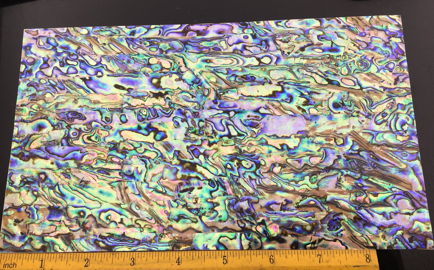 1pc AAA 9.5x5.5'' 0.3mm Thickness Natural Abalone Adhesive Veneer Sheet Mother of Pearl Shell,ASH-008