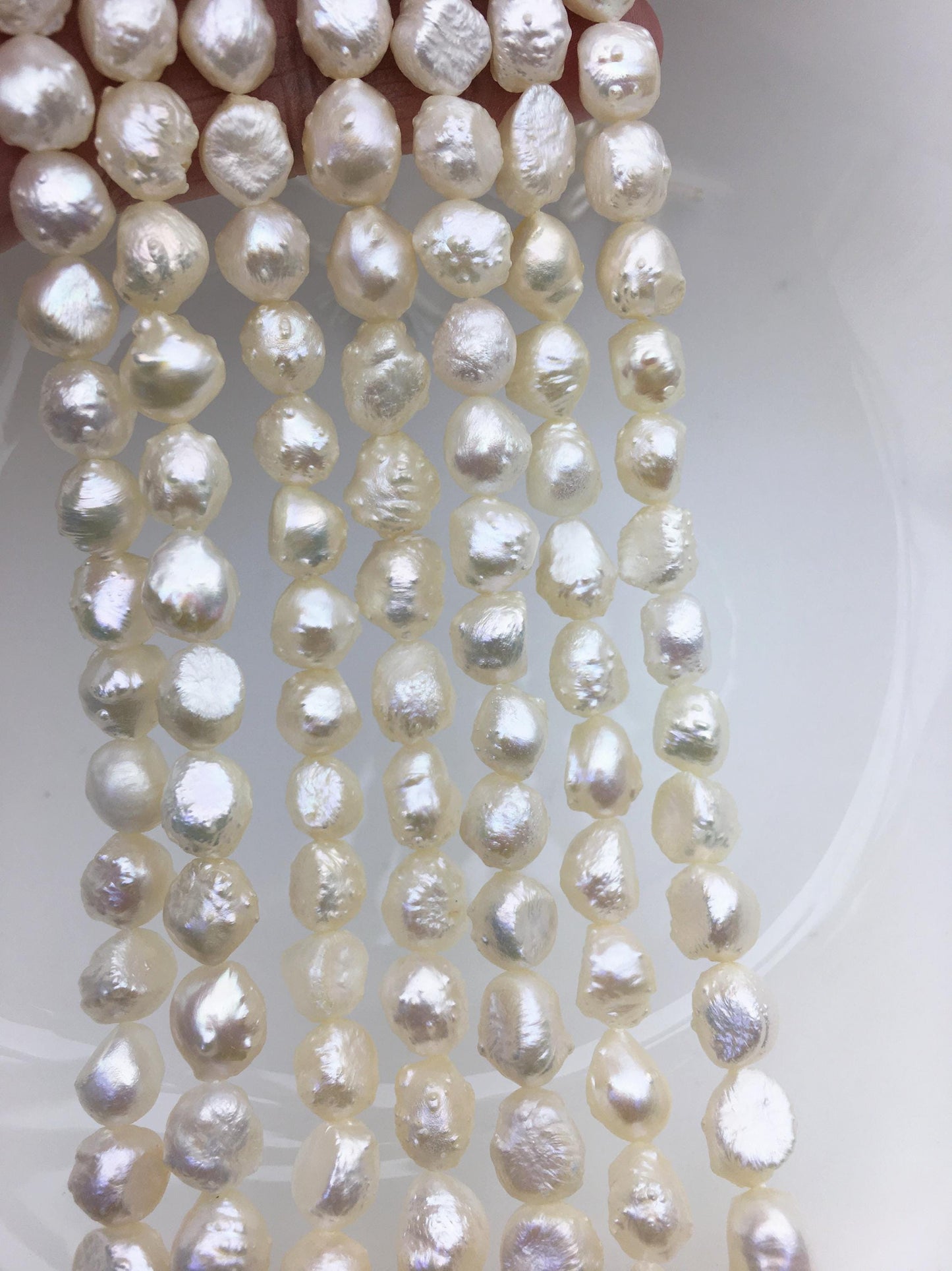 AAA 8-9mm natural white thorn freshwater pearl,LM8-T3