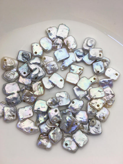 16pcs AA+ 14-16mm white baroque freshwater pearls,2.2mm top large big hole,ZS-103-34