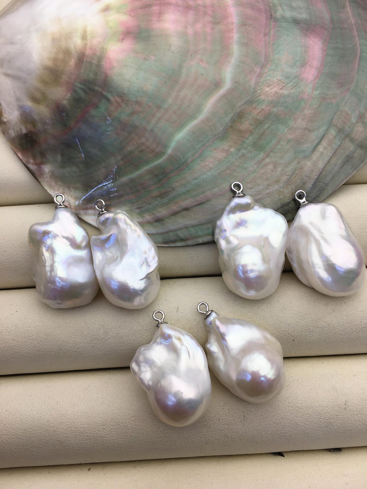 1 pair AAA 14-16x19-23mm White Flameball Pearl Pairs - large Baroque freshwater pearl pairs,FL15-3A-8-6