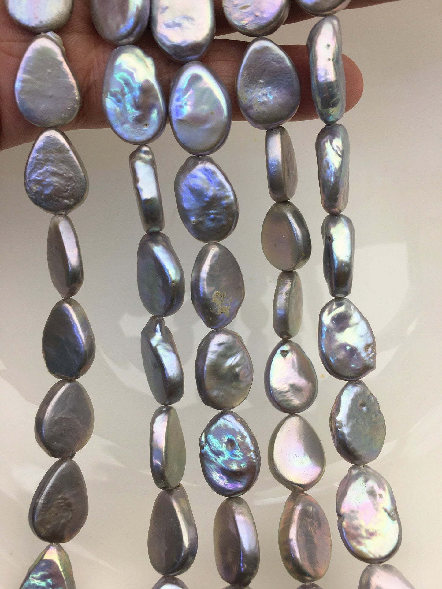 AA 13-14mm Gray Drop Coin freshwater pearls,diy bead,flat round pearl bead,ZS-T49