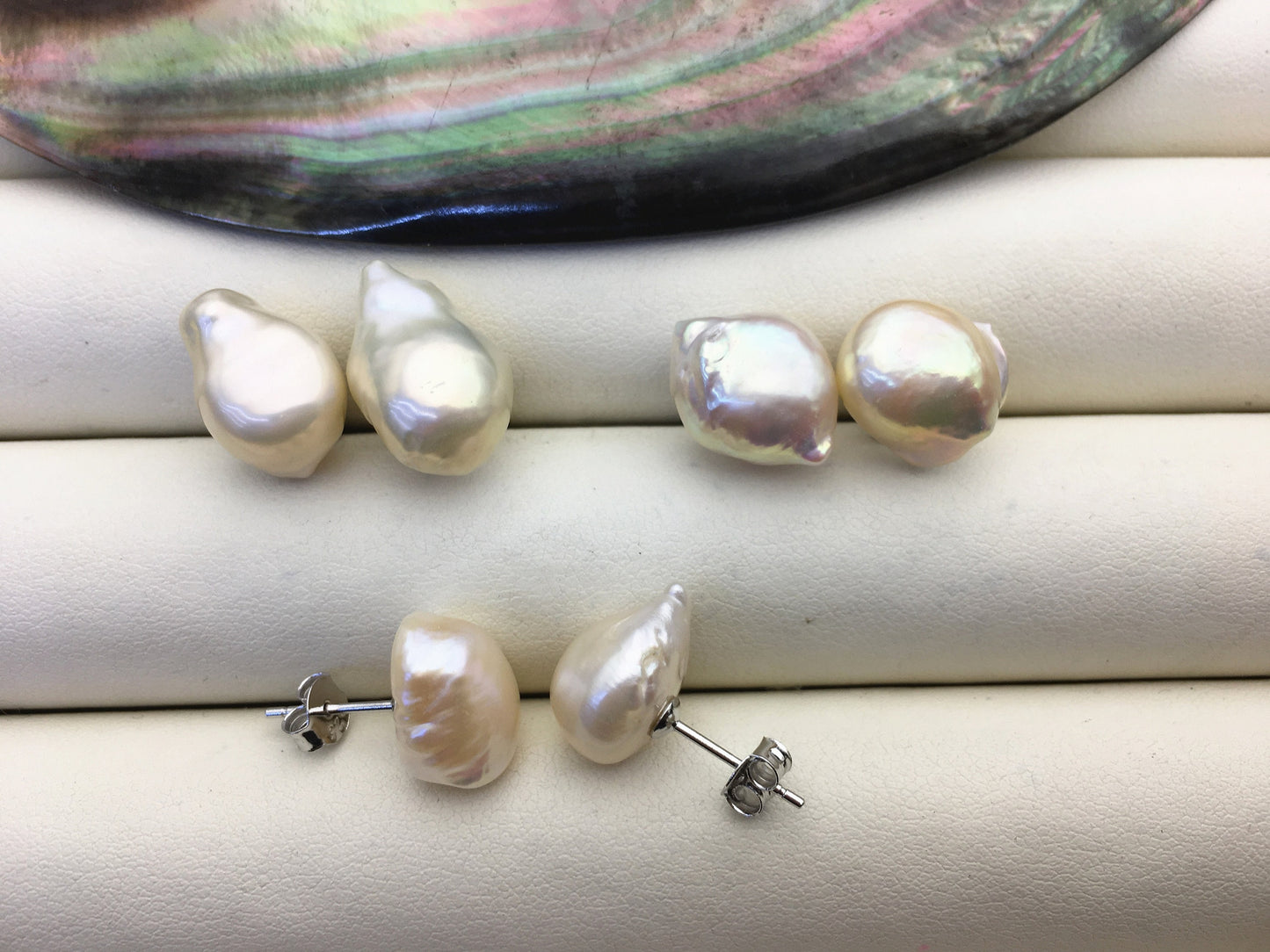 2 pairs AA+ 10-11mm White nugget pearl dangle earrings,S925 sterling silver,wedding pearl earrings,SE3-T65