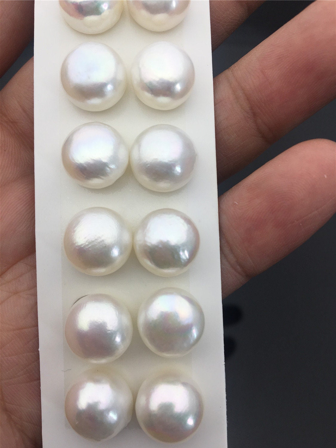 Rare!AAA 12.5-13mm High Luster Thick Skin button freshwater pearls,round button pearl pairs,pearl earring,pearl stud,BTN12-3A-3