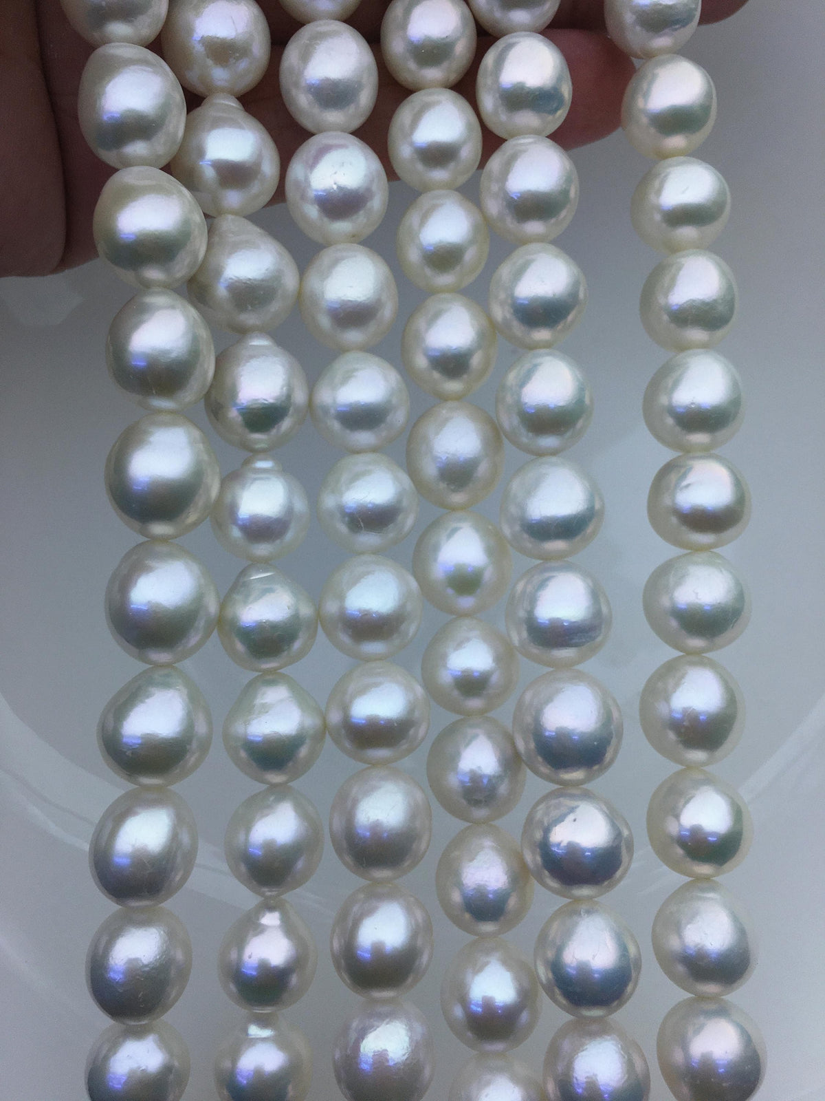 AAA 11-13mm white oval near round freshwater pearls,loose pearl beads,round pearl string,pearl necklace DIY jewelry material,RP12-2A-5