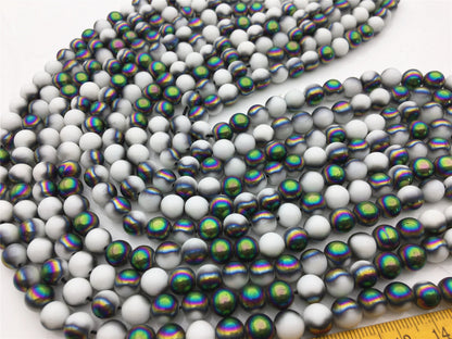 Golden/Green/Black 8mm Round Beads 15" Full Strand Wholesale Gemstones,G13-OTH-14