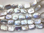 AA+ 19-21x25mm White Huge Rectangle Freshwater Pearl,wholesale Full Strand,ZS-119-6