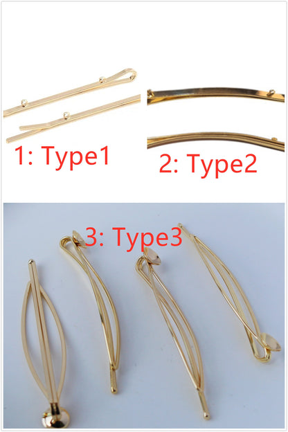 5pcs 14K Plated Gold Hair Clip for make Freshwater Pearl Hairpin,Wedding Barrette,Retro Pearl Hairclip,Boho Minimalist Dainty Pearl,AAL-004