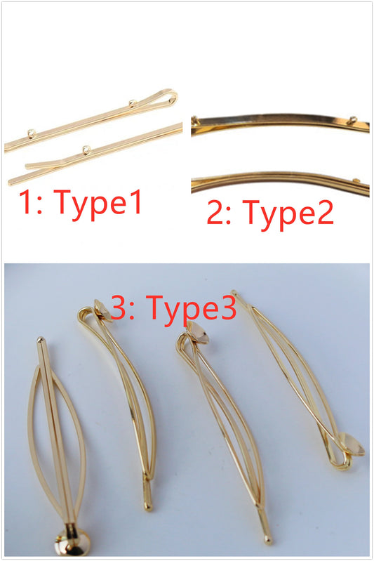 5pcs 14K Plated Gold Hair Clip for make Freshwater Pearl Hairpin,Wedding Barrette,Retro Pearl Hairclip,Boho Minimalist Dainty Pearl,AAL-004