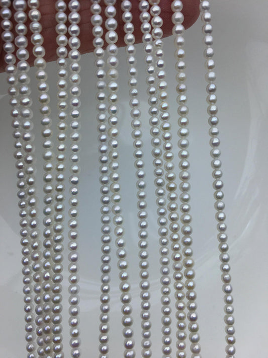 AA+ 3-3.5mm white near round freshwater pearls,CR3-2A-5