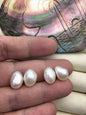 2 pairs AAA 10mm White Nugget baroque loose pearl pairs ,Earring Supplies, no hole, Freshwater Pearls earrings - ZS-103-37-27