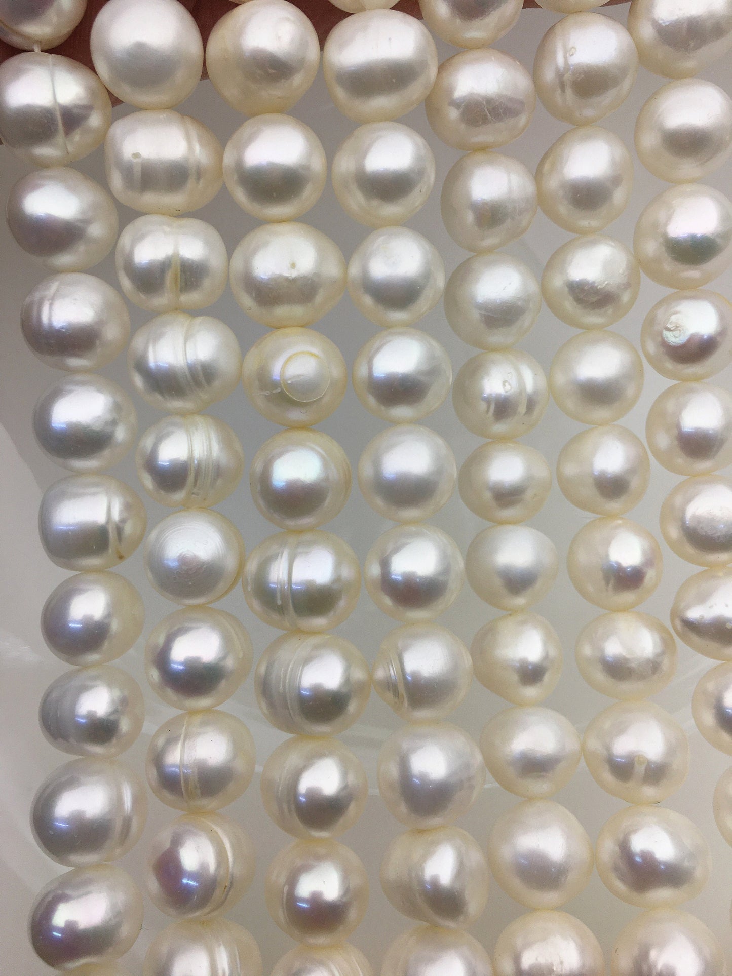 AA 10.4-11mm white Near Round potato freshwater pearls,1.5mm,2.0mm,2.2mm,2.5mm,3.0mm big hole,pearl for DIY,CR10-2A-SLWc-1