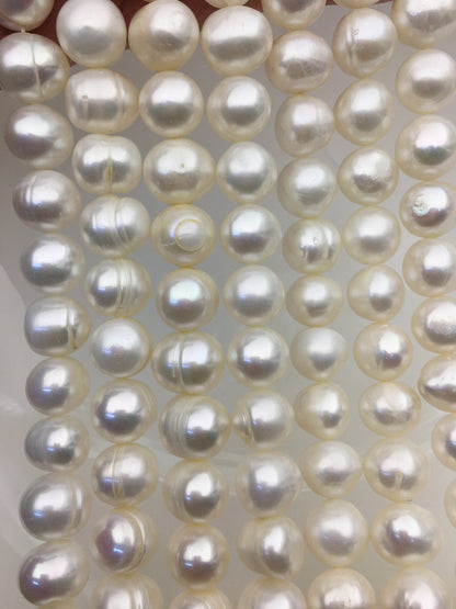 AA 10.4-11mm white Near Round potato freshwater pearls,1.5mm,2.0mm,2.2mm,2.5mm,3.0mm big hole,pearl for DIY,CR10-2A-SLWc-1