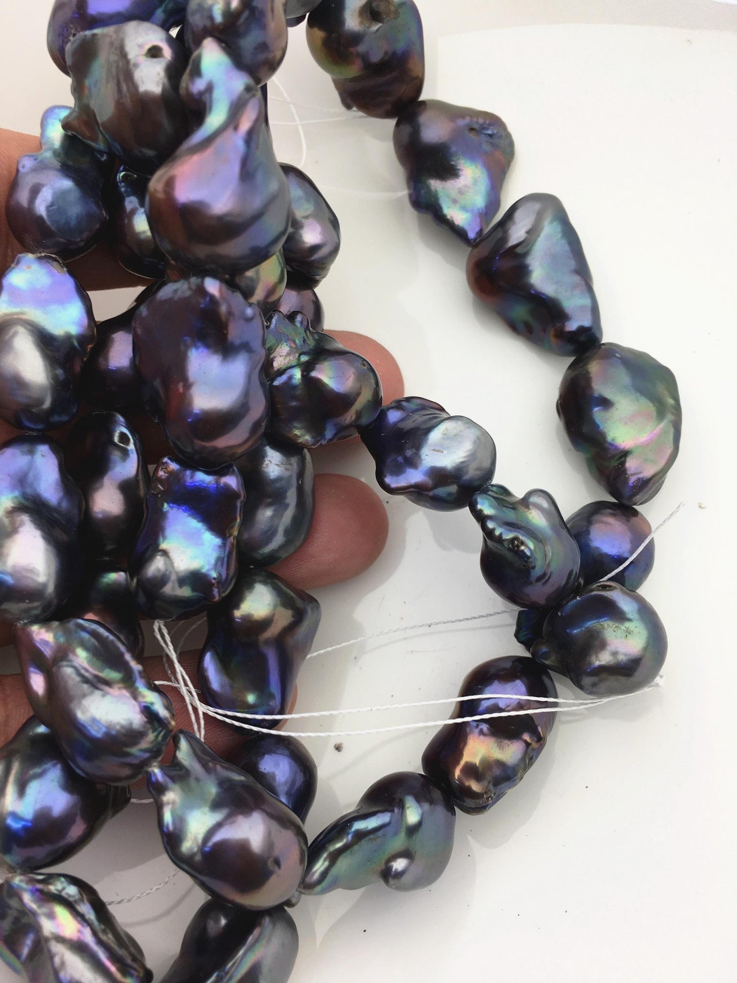 15.5'' AAA 13-18mm Black Rainbow flame ball pearl,FL15-3A-7-27