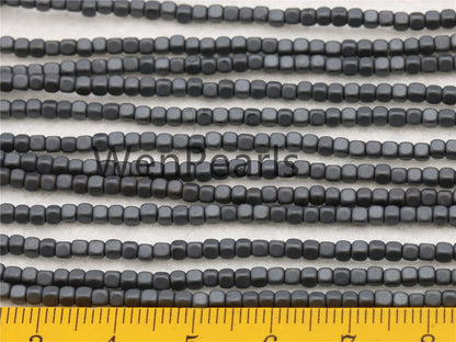 Hematite,2mmx2mm Scrub cube square Beads,AAA, 15.5 inches,G50-CU22-002