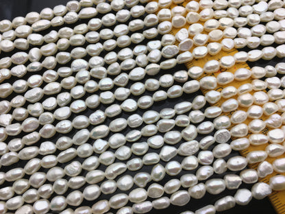 AA+ 5-6mm white nugget freshwater pearls,irregular nugget freshwater pearl strand,cheap price,pearl factory china,LM5-3A-5