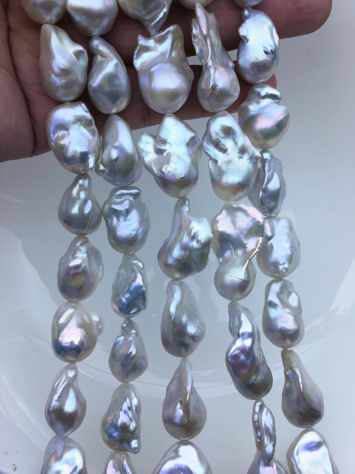 15.5'' AAA 13-17mm Natural Gray flame ball freshwater pearl,FL15-3A-7-41
