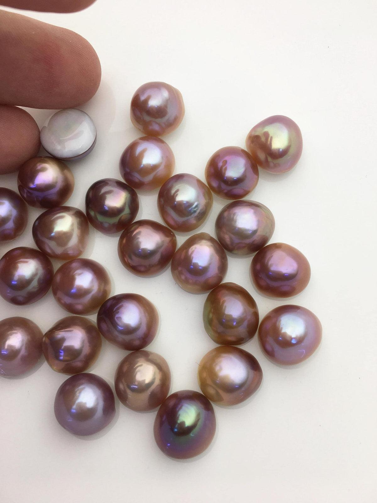 26pcs AAA 12-13mm Baroque Mabe Natural Purple Rainbow Freshwater Pearls,no hole,MB-T48