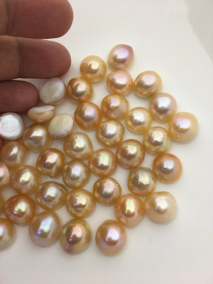 19pcs AAA 13-14mm Natural Orange Baroque Mabe Freshwater Pearls,no hole,MB-T59