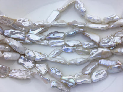 AA+ 9-14mm white Thick Keshi Biwa Pearl Necklace,ZS-200-120-14
