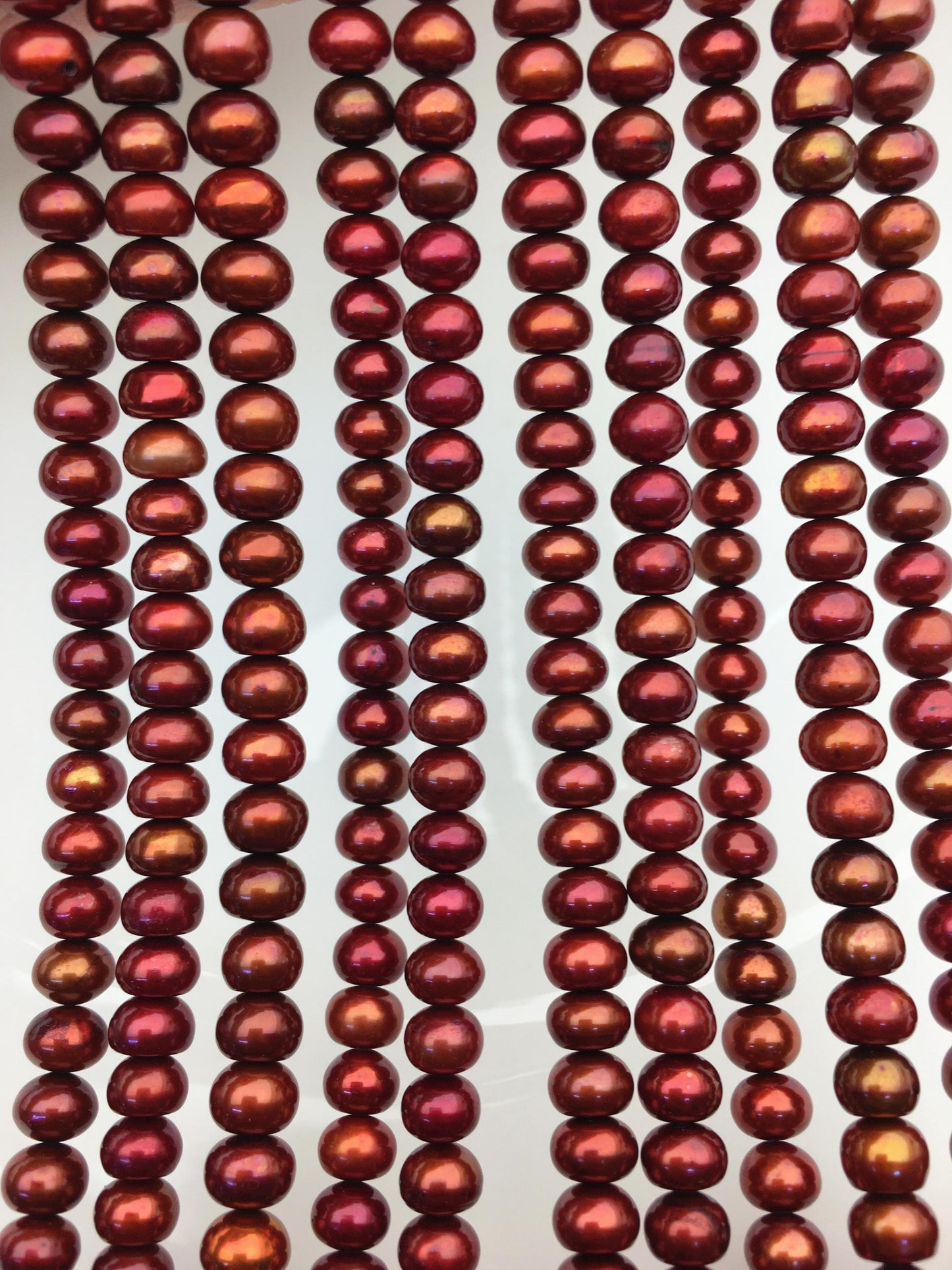 AAA 6-6.5mm brown button round freshwater pearls,full strand,loose button pearl,6mm Rondelle pearl Beads,SM6-T1