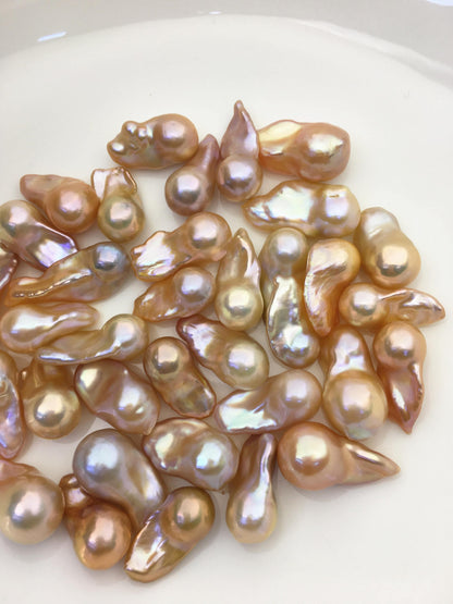 35pcs AAA 11-14mm Natural Orange Flame ball Pearl - no hole,FL15-T4-3