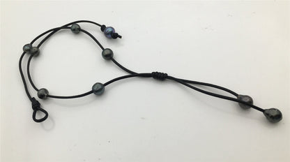 real tahitian pearl floating drop part leather Necklace,black,brown Leather color Pearl necklace, Leather pearl necklace,Le11-029