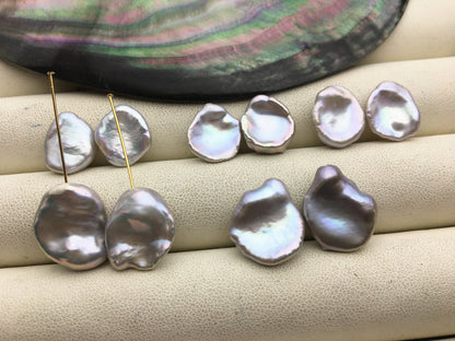 1 pair AAA 10-18mm gray long keshi pearls Pair,for make dangle earrings,baroque pearl,loose pearl beads,very high luster,ZS-127-62-14