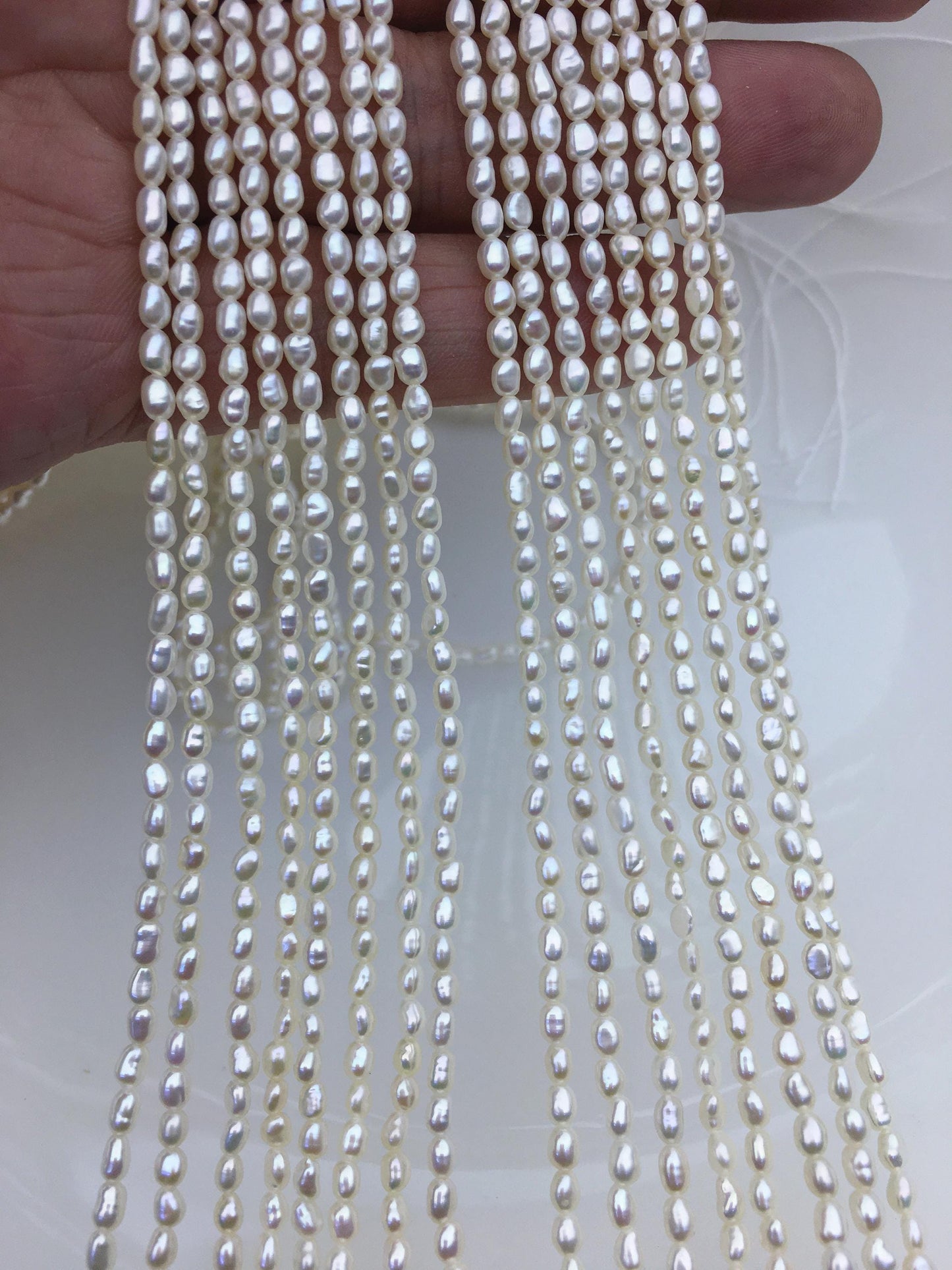 AAA 2.5-3mm white nugget seed pearls,irregular nugget freshwater pearl strand,cheap price,pearl factory china,LM2-3A-2