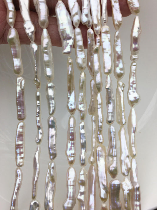 AA+ 4-7mm toothpick Biwa Pearl Necklace,white Pearl necklace,Genuine Fresh Water Pearl,Wedding Necklace,Mothers Day,ZS-80-11