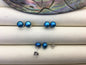 1 pair AAA 6-7mm blue pearl stud earrings,Sterling Silver,SE1-T37