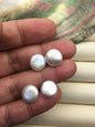 2 pairs AAA 11-12.5mm White Coin Freshwater Loose Pearls Pair,For make Pearl Jewelry,0.9mm half hole,COIN11-3A-1
