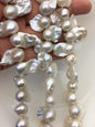 15.5'' AA 11-15mm white flame ball pearl,FL15-2A-5-28