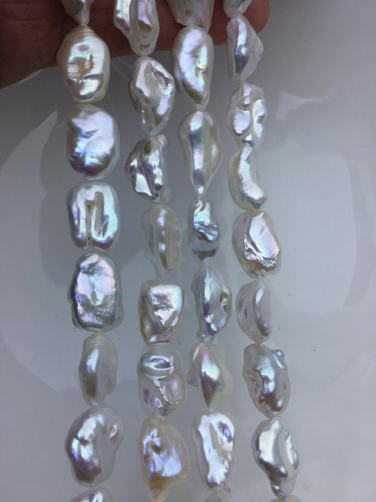 AA+ 11-13mm White keshi Freshwater Pearl Necklace,ZS-200-79