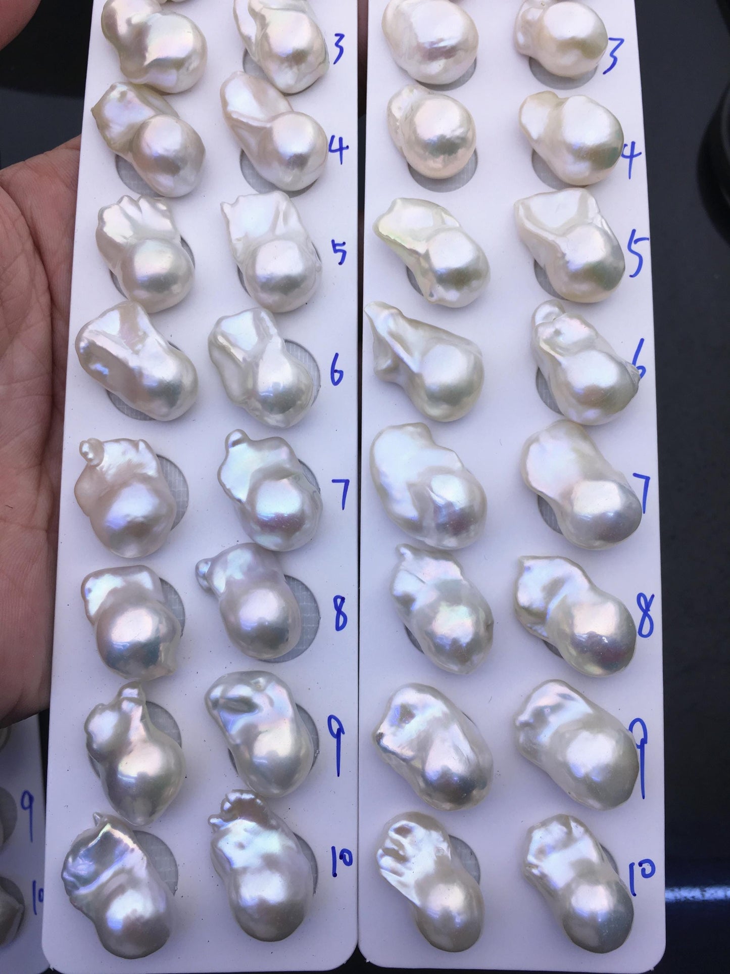 AAA 13-15x18-22mm White Flame ball Pearl Pairs - large Baroque freshwater pearl pairs,top half hole,FL15-3A-8-72