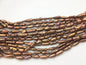 12 strands AA 5-7mm red brown toothpick Biwa Pearl Necklace,Genuine Fresh Water Pearl,Wedding Necklace,Mothers Day,ZS-80-10-31