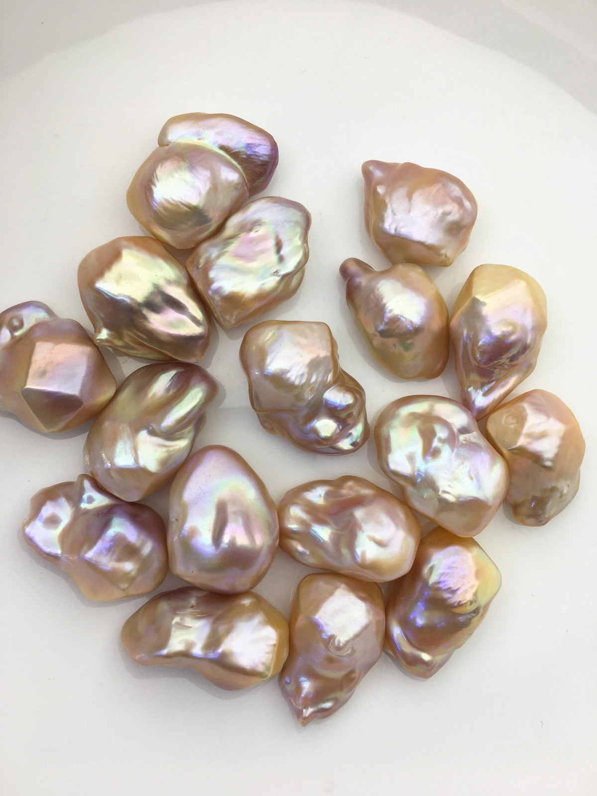 10pcs AAA/AA+ 14-18mm Big natural orange purple Flame ball Pearl - half hole,FL15-T4-24