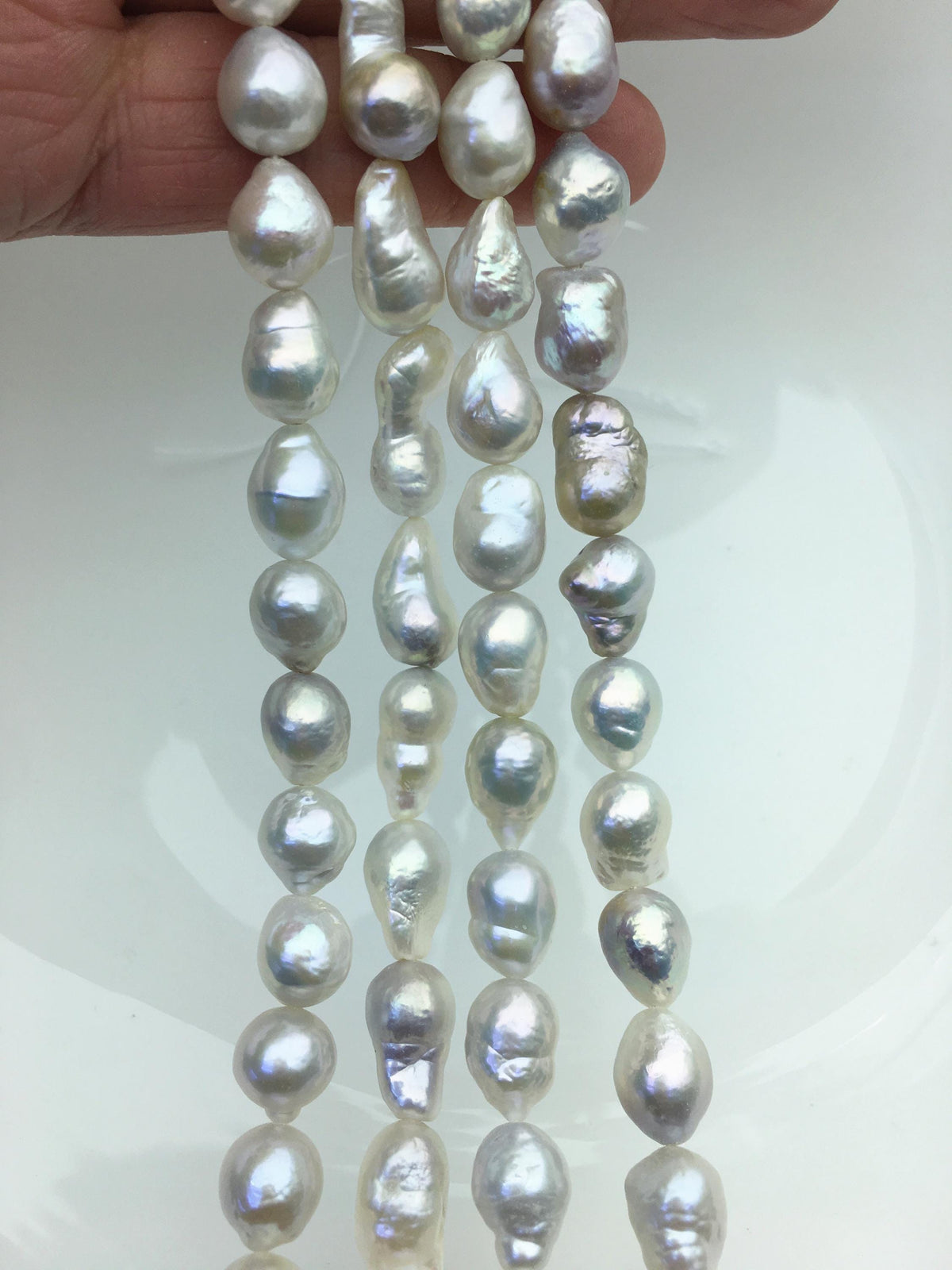 AA+ 8-10mm white with natural gray drop Edison Freshwater Pearl,ED12-2A-5-9