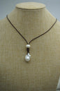 AAA Flameball pearl and leather necklace,Baroque Freshwater Pearl Drop Necklace,Flaming ball pearl necklace,wholesale,Le1-029