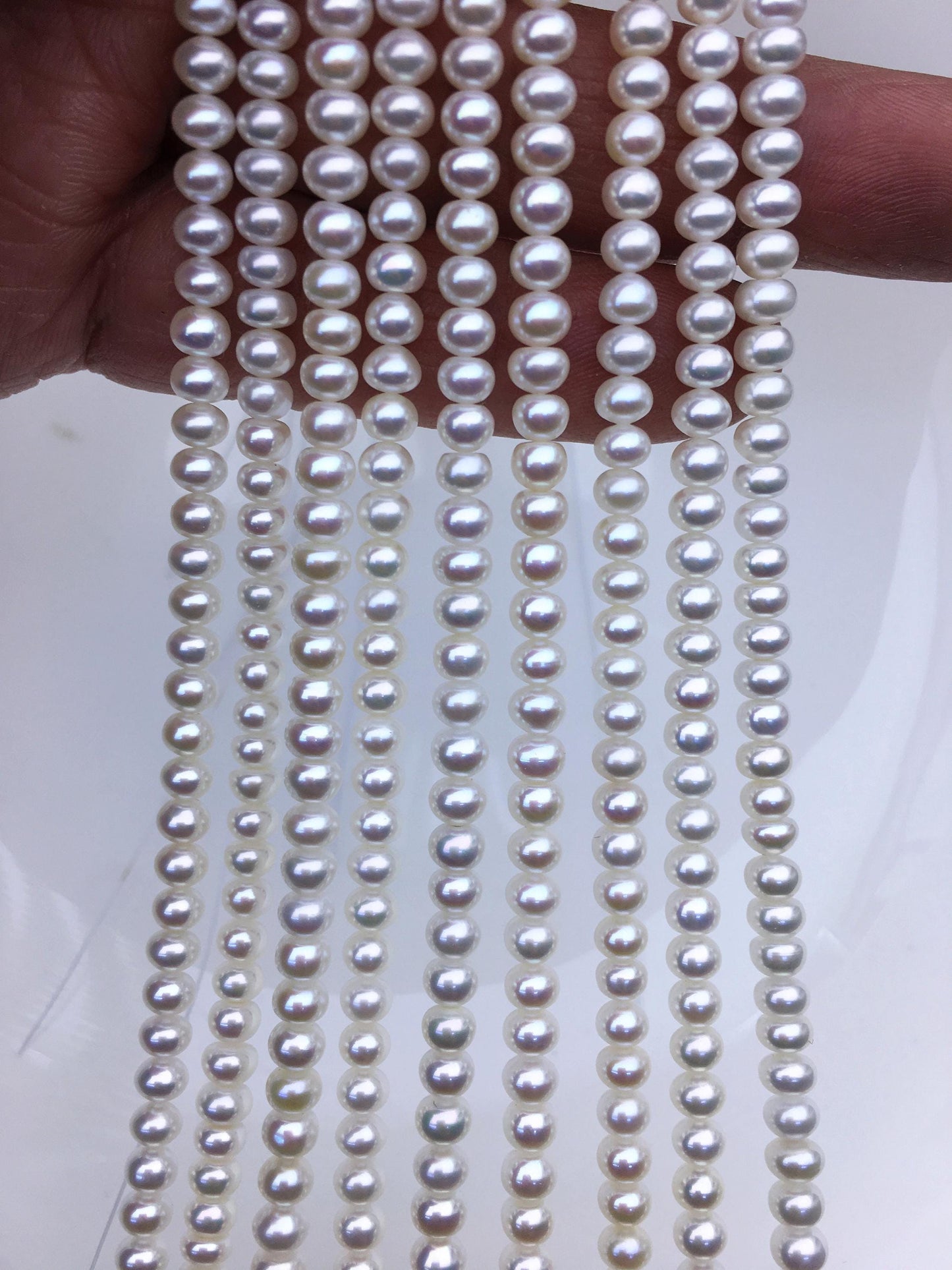 AAA 4-4.5mm tiny White button round freshwater pearls,Rondelle pearl Beads,white freshwater pearl,loose strands,SM4-3A-43