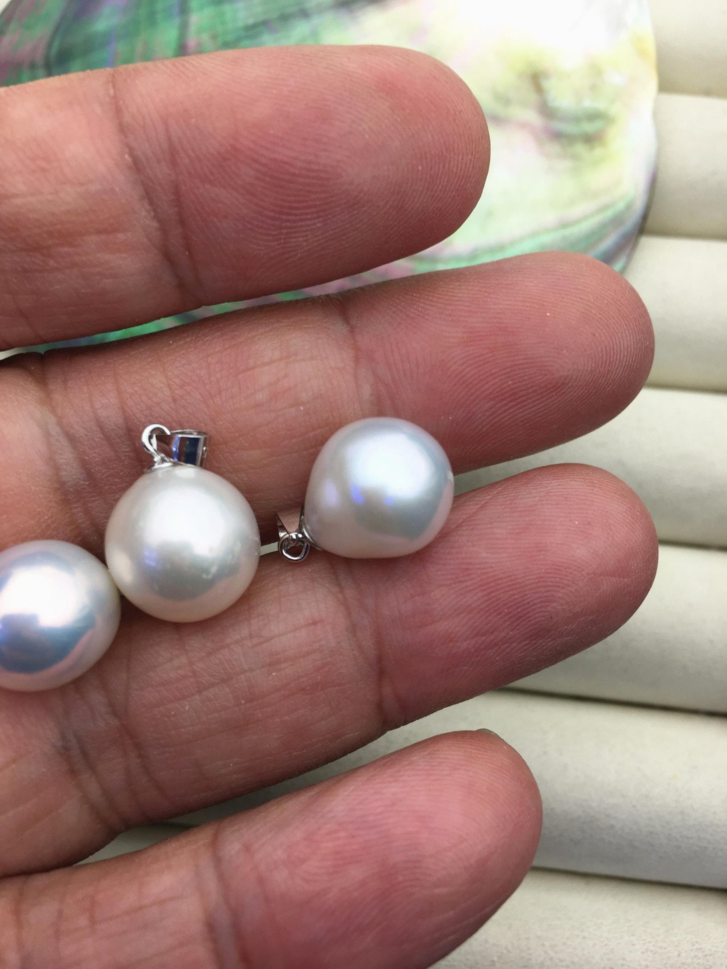 1pc AAA 11-12mm White drop rice edison freshwater Pearl pendant,NC1-T3