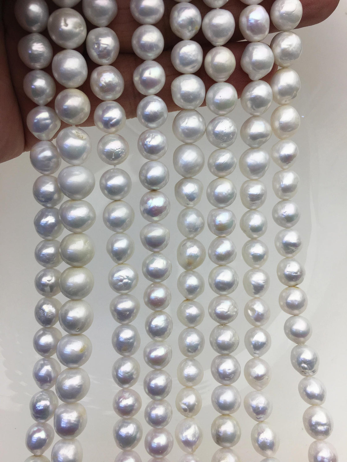 AA 8-9mm white baroque near round freshwater pearls,large hole,loose pearl beads material ,gift for her necklace,Cultured pearl,RP8-T1