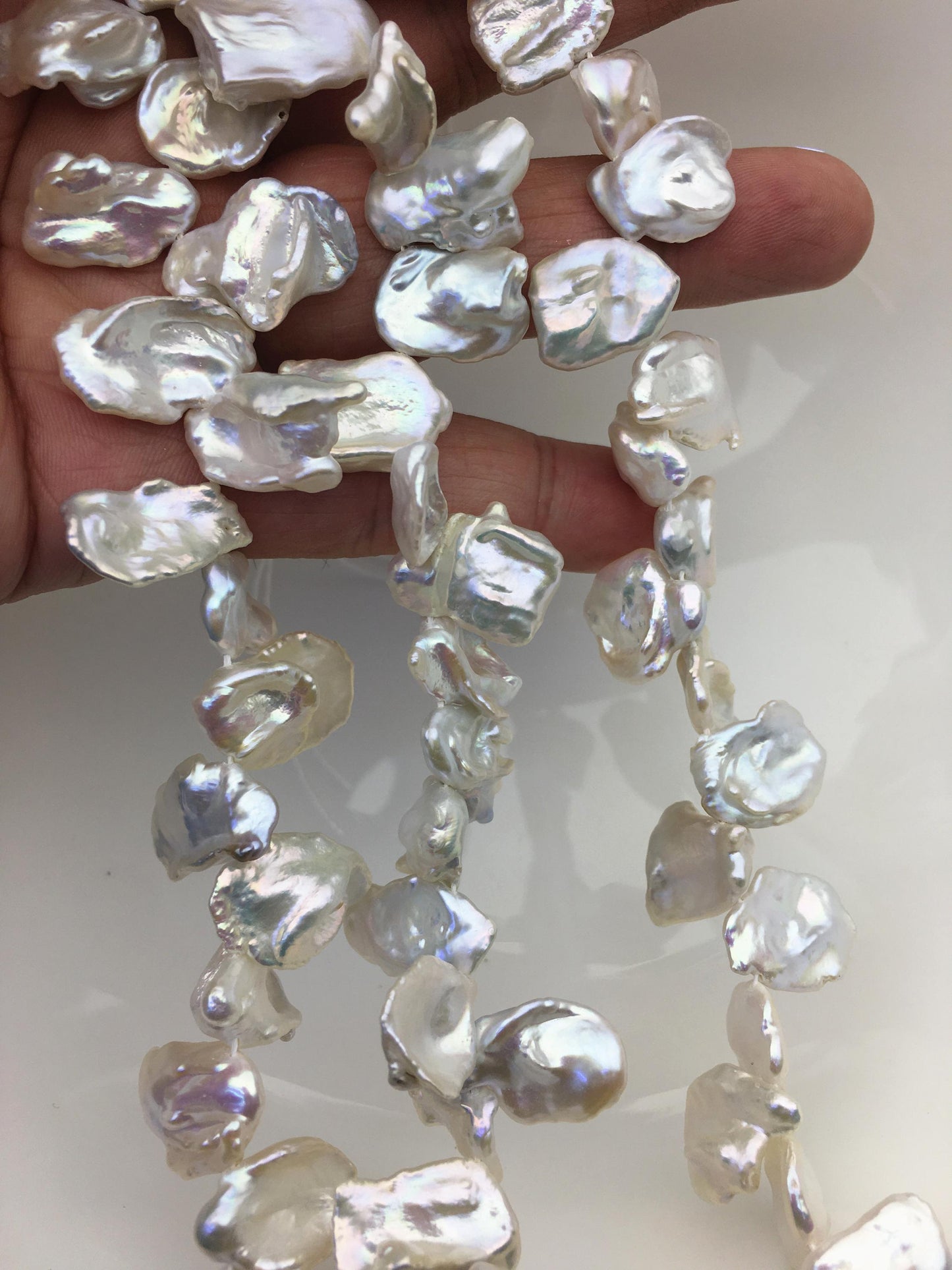 AAA 10-13mm White Long Keshi Freshwater Pearls,keshi pearl strands,ZS-129-11