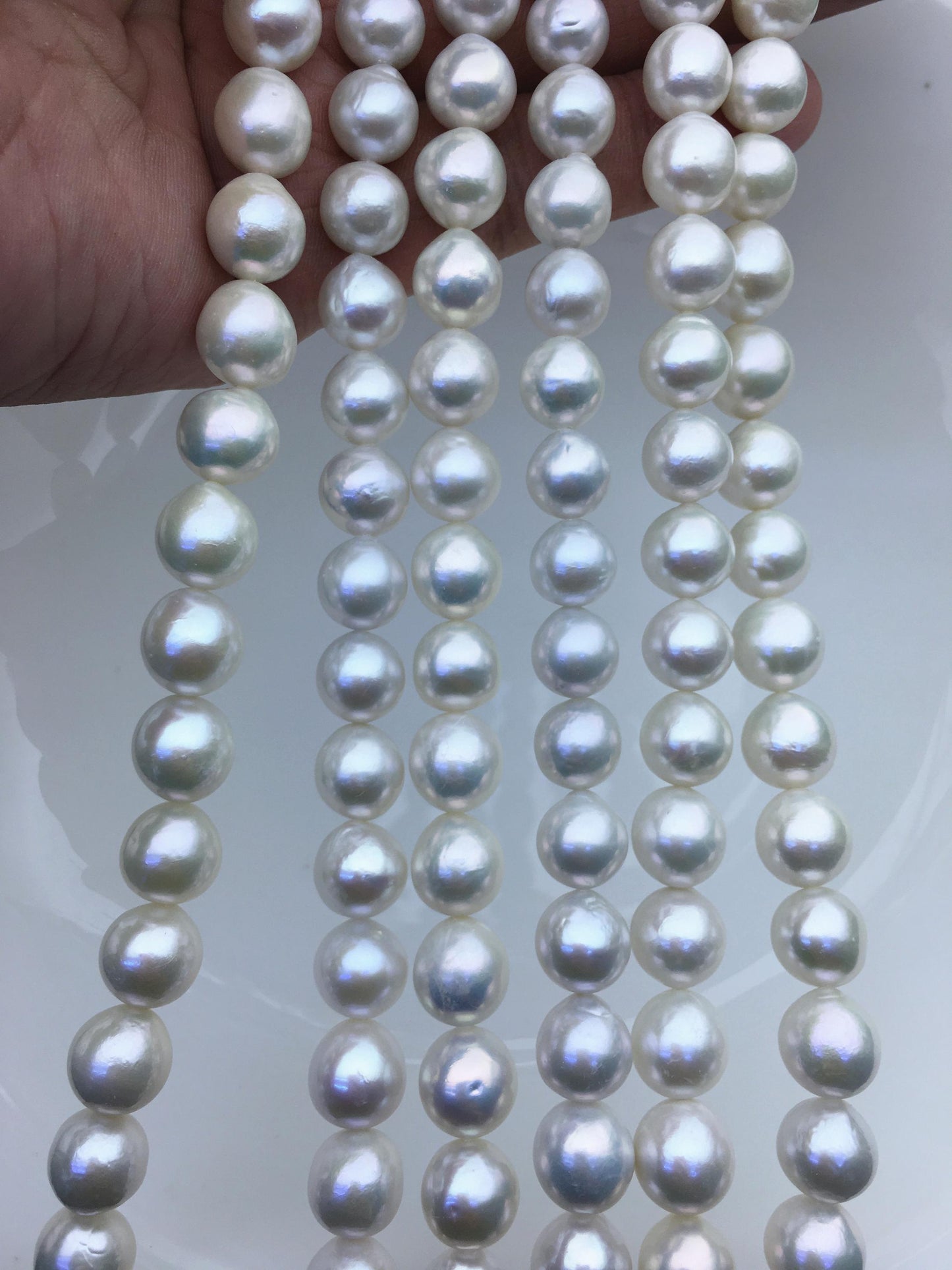 AA+ 9-11mm white near round Edison Freshwater Pearl,ED12-2A-5-68