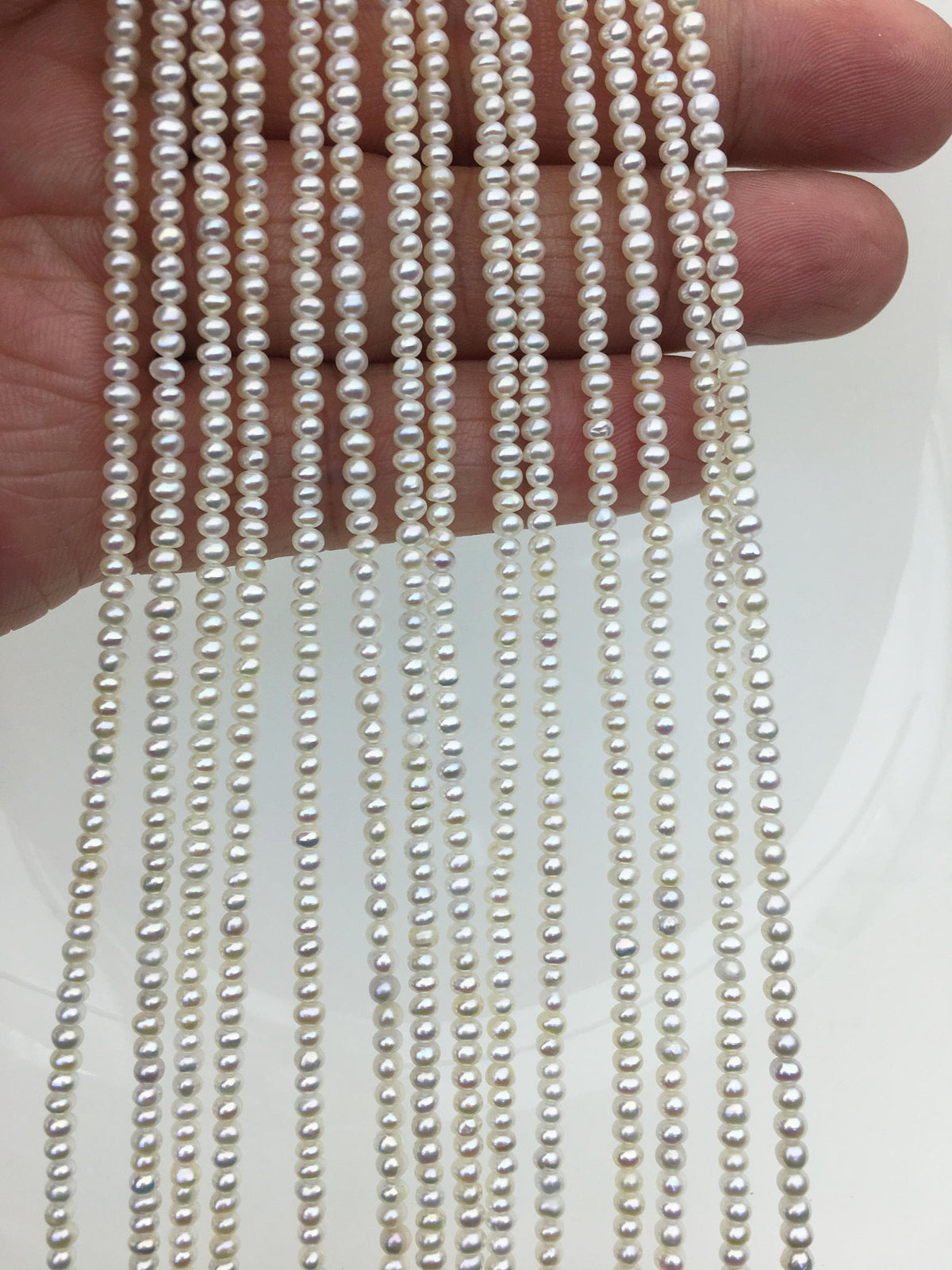 AAA 2.5-2.7mm tiny white button pearls,full strand,Rondelle pearl Beads,white freshwater pearl,loose strands,SM2-3A-1