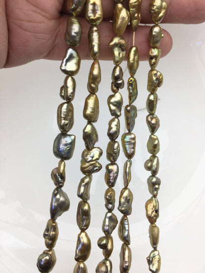 AA+ 7-8mm brown Keshi Pearl Necklace,Genuine Fresh Water Pearl,Wedding Necklace,Mothers Day,ZS-80-10-26