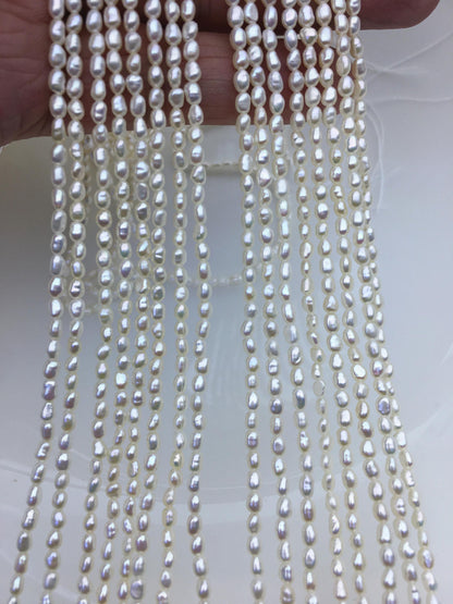AAA 2.5-3mm white nugget seed pearls,irregular nugget freshwater pearl strand,cheap price,pearl factory china,LM2-3A-2